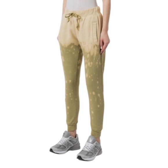 REVOLVE LA DETRESSE Acid Drop Sweatpants Green Khaki Tan Tie Dye